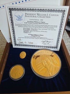 President William J. Clinton Gold Vermeil Precious Metal proof set