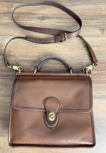 Vintage Coach Willis Bag 9927 Brown Leather Crossbody Satchel Top Handle - Image 1