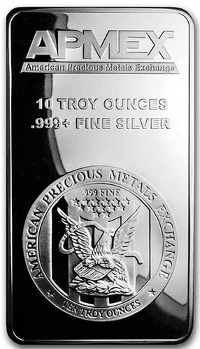 1 Lot of 2 - 10 oz Silver Bars (20 oz total) - .999 Fine Silver FREE SHIPPING