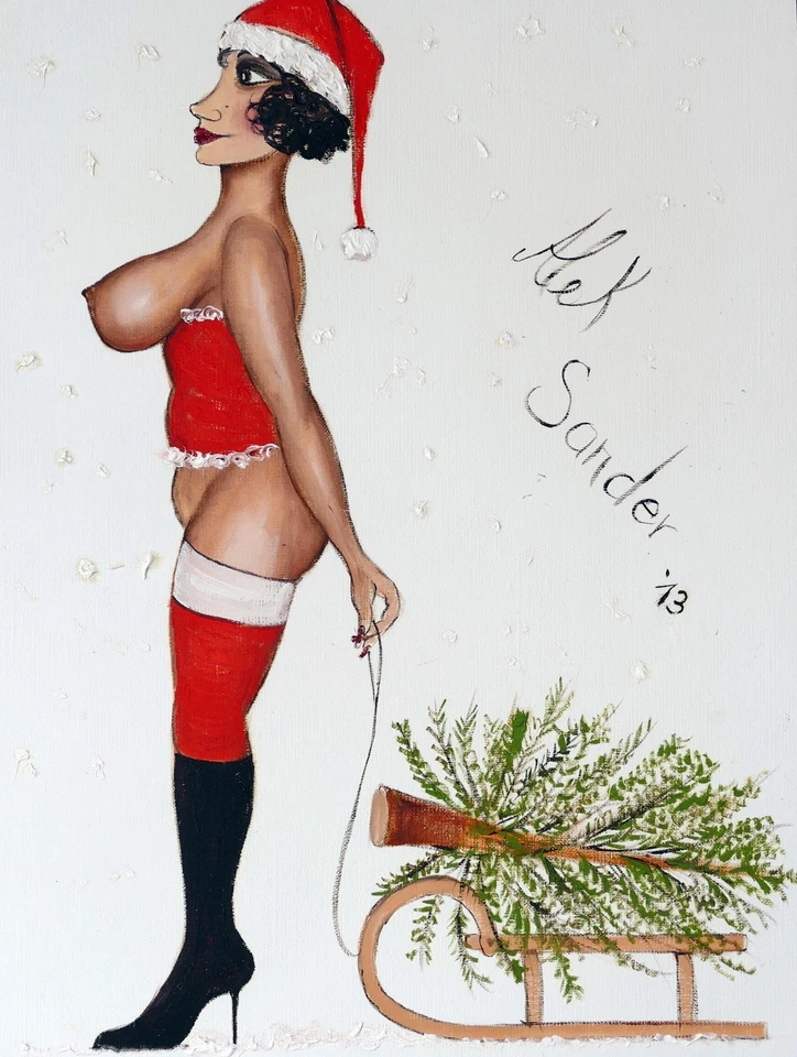Alek SANDER, Santana die Weihnachtsfrau aus 2013 - Mischtechnik - Bild 1 von 1