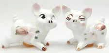 MCM Salt & Pepper Shaker Set Pig Couple Bone China Made In Japan 1960s