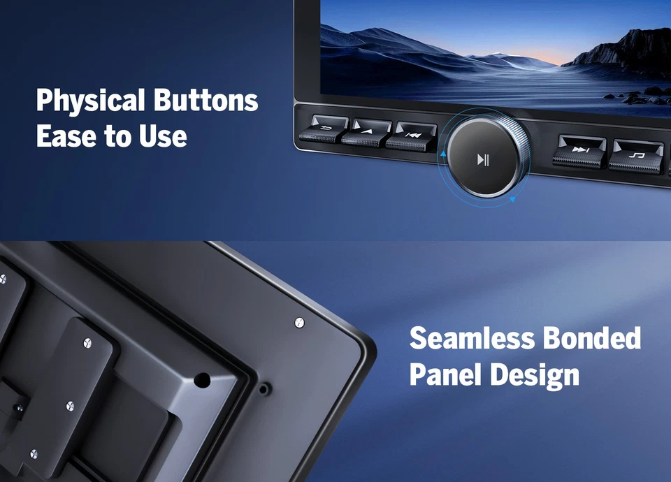 8+128 2DIN Android 10.1" Car Stereo Player Sat Nav Wireless CarPlay Android Auto - Image 3 of 4