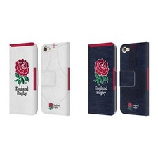 ENGLAND RUGBY UNION 2020/21 CREST KIT LEATHER BOOK CASE FOR APPLE iPOD TOUCH
