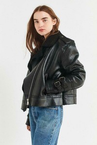 black aviator jacket cropped