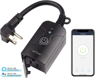BN-LINK Outdoor Smart Wi-Fi Plug Outlet works with Alexa & Google Weatherproof