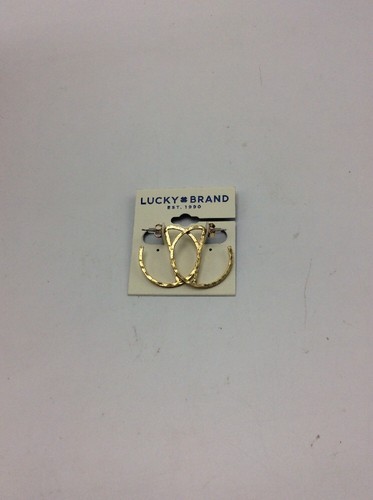 Lucky Brand Gold Tone Metal Circle Hoop Earrings #20 - Picture 2 of 6
