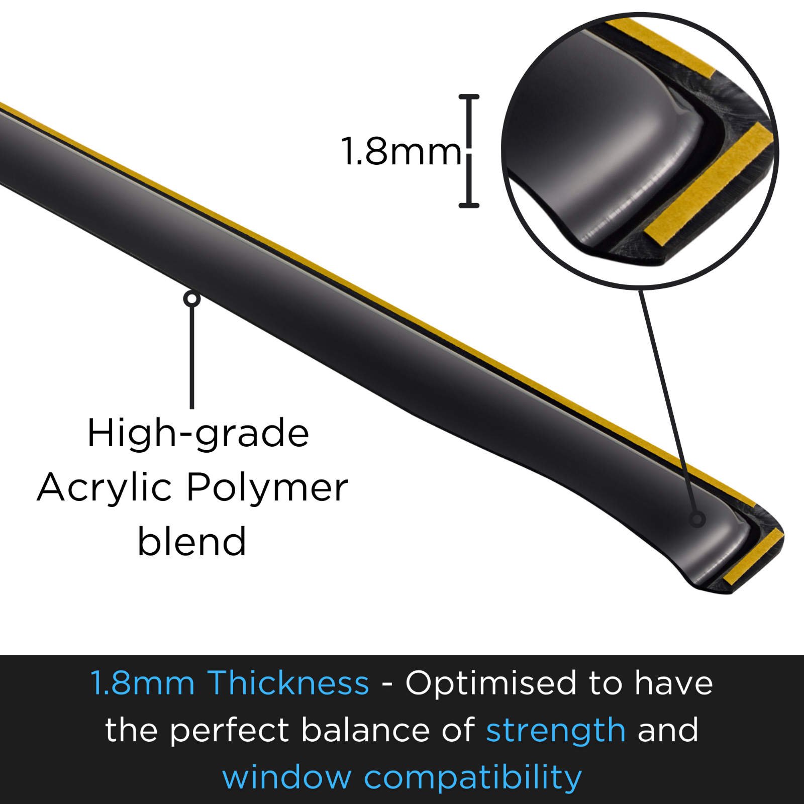 FIAT 500 / ABARTH 20072023 3Door Wind Rain Deflectors Accessories