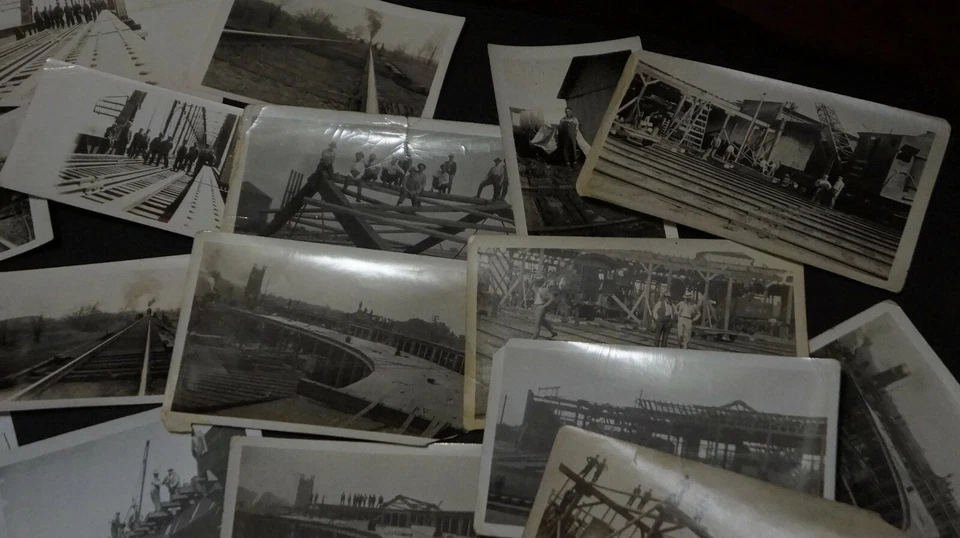 30 Антикварных и Винтажных Фотографий ЮЖНО-ТИХООКЕАНСКИХ ЖЕЛЕЗНОДОРОЖНЫХ СТРОИТЕЛЬНЫХ БРИГАД Укладка Рейки - Изображение 3 из 4