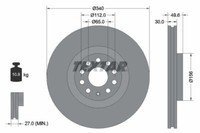 2X Textar 92229805 Bremsscheibe FüR Audi Cupra Seat Skoda VW