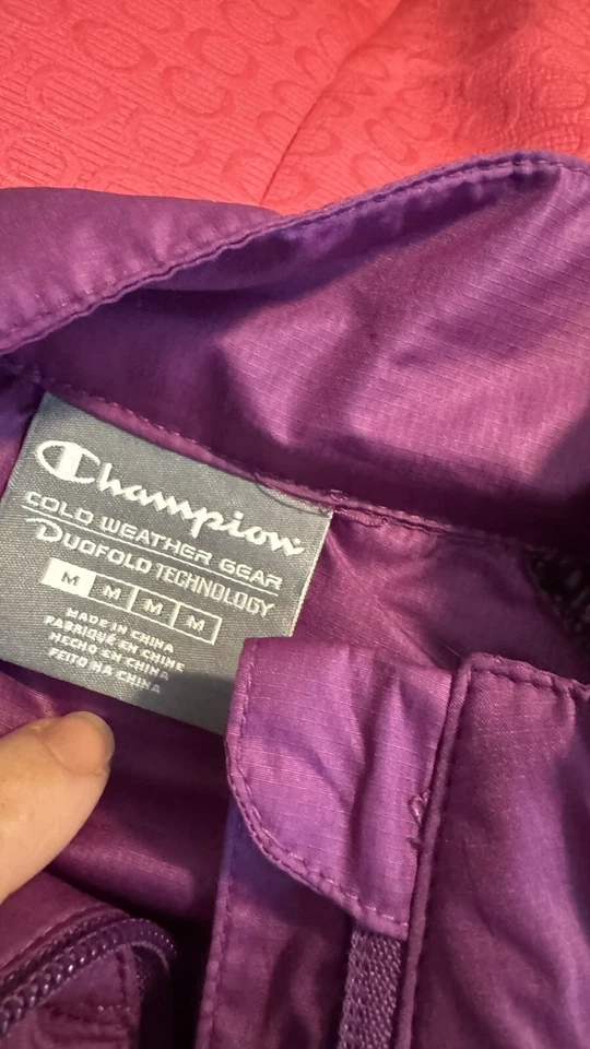 Chaqueta Champion Mujer M Equipo Clima Frío Cremallera Completa Doble Pliegue Tecnología Fitness Foto 3 de 4