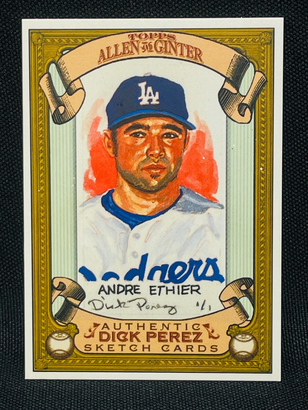 2007 Topps Allen & Ginter Baseball Dick Perez Sketches - ANDRE ETHIER #15