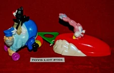 VINTAGE TOYS CARL'S Jr.Blastoff Bunny McDonalds  Ridin' Ralph Set of 2 Lot#166
