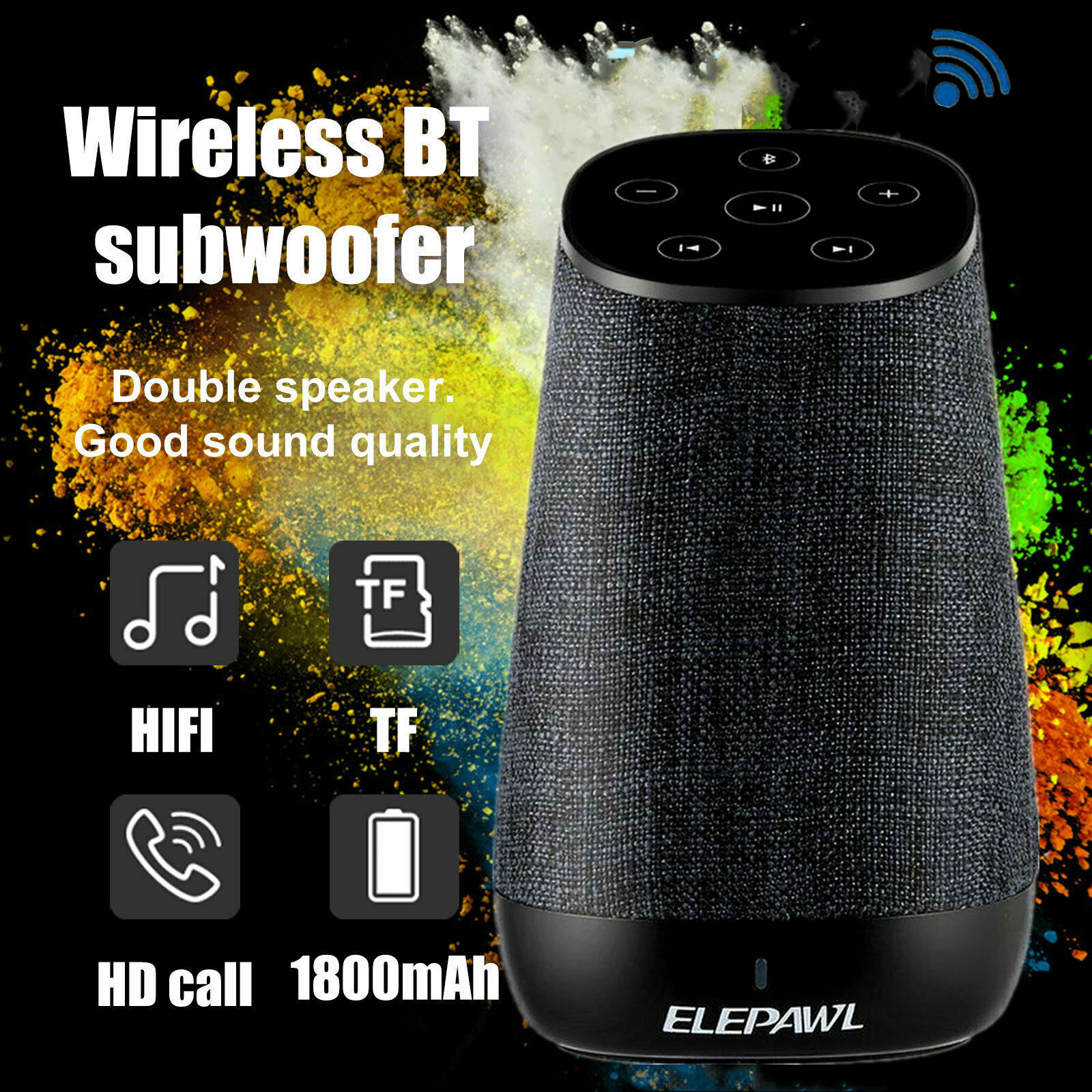 loud bluetooth speaker portable wireless boombox aux rechargeable stereo system