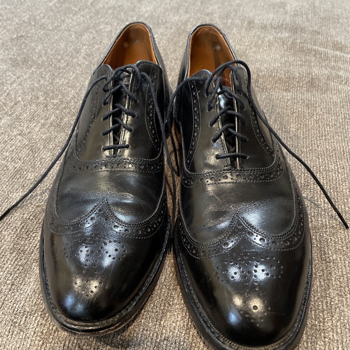 ALLEN EDMONDS CHESTER WING TIP BLACK OXFORDS DRESS SHOES 