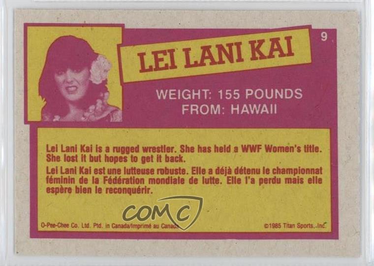 1985 OChee Pro Wrestling Stars Leilani Kai Lei Lani Kai #9 Rookie