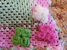 Pastel Throw Blanket with flower accents
