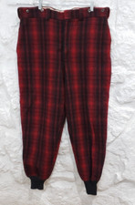 Vintage WOOLRICH Plaid Wool Pants Mens 40x31 Red Black Hunting Lumberjack Warm