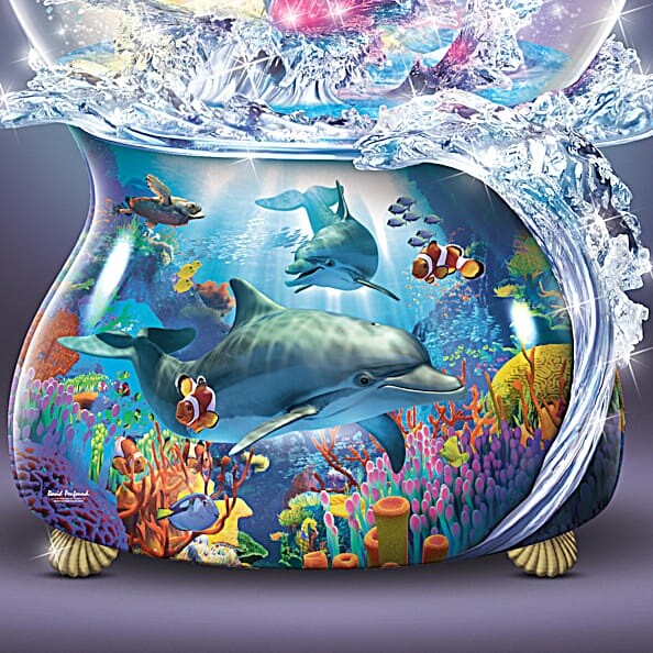 The Bradford Exchange Ocean's Treasure Dolphin Musical Glitter