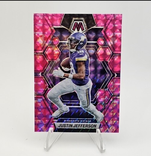 2023 Panini Mosaic #152 Justin Jefferson Camo Pink Prizm Minnesota Vikings