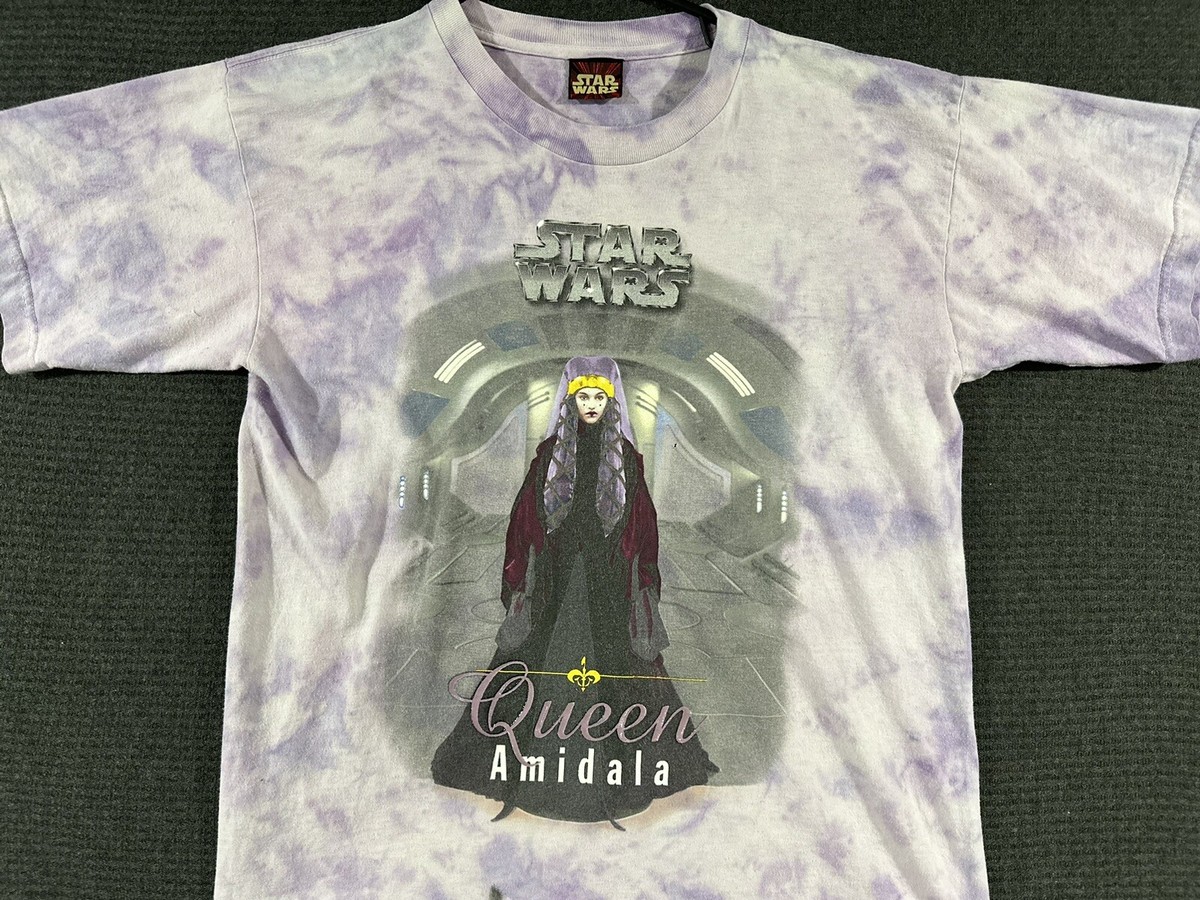 Vintage Star Wars Queen Amidala Tie Dye Shirt Large Purple 