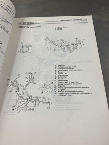 Manual de servicio de fábrica Kawasaki 1993 93KLX250R KLX250 KLX 250 R OEM genuino - Imagen 5 de 11
