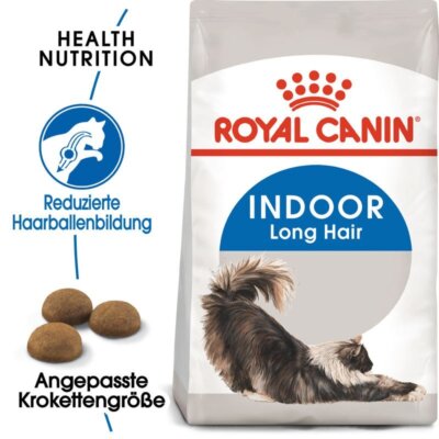 ROYAL CANIN INDOOR Longhair Futter für Wohnungskatzen mit langem Fell 10 kg