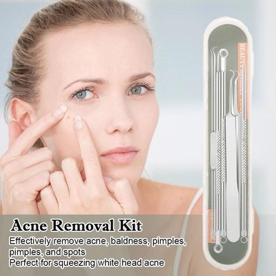 5Pcs/set Stainless Steel Extractor Tool Acne Removal Remover Blackhead Kit D6