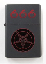 NWO Illuminati Pentagram Sigil Occult Satanic Baphomet Zodiac Magic Lighter 666