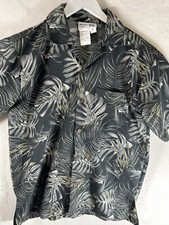 Makani Hawaii Shirt Mens Small Gray Floral Microfiber Hawaiian Aloha Summer