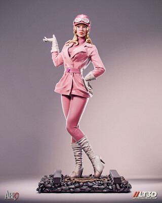Penelope Pitstop, Wacky Races, sexy Pin Up, Figur, 3D Druck, UNBEMALT