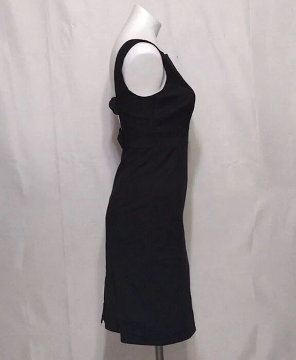 Abito corto nero cocktail LBD Kate Spade Joyann schiena fiocchi ritaglio schiena aperta 2