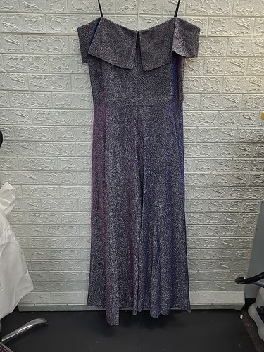 New Xscape Off The Shoulder Irridescent Glitter Maxi Dress Size 16W - 第 2/4 張圖片