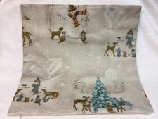 Deer Snowman Animal Winter Christmas Linen Throw Pillow Cover Holiday Home Decor