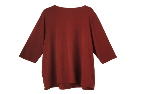 Catherine's Suprema Collection Women's T Shirt 1X Red Burgundy Keyhole Neck - Picture 7 of 10