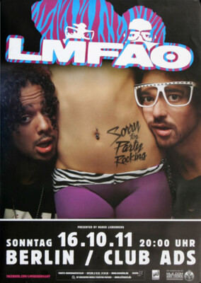 LMFAO - Sorry For Party Rocking, Berlin 2011 | Konzertplakat | Poster