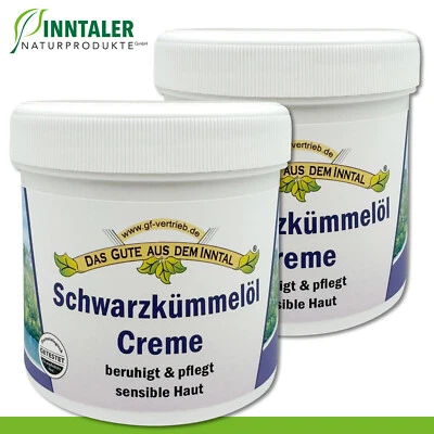 2 x 200 ml Schwarzkümmelöl Creme sensible Haut beruhigt Inntaler Naturprodukte