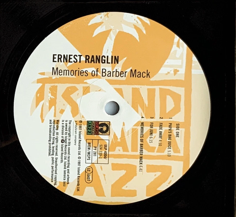 Ernest Ranglin - Memories Of Barber Mack [LP] | Island Jamaica Jazz VG+/EX - Bild 2 von 2