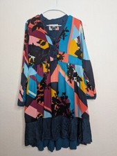 Anthropologie Maeve Gillian Abstract Shirtdress Size Small Floral Art to Wear