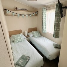 Fryetts Sausage Dog Eyelet Curtains ~ Duck Egg ~ Static Caravan ~ Lodge