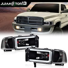 Fit For Ram 1500 2500 3500 94-02 Blackclear Corner Led Drl Headlight Lamps Fit For Ram 1500 2500 3500 94-02 Blackclear Corner Led Drl Headlight Lamps