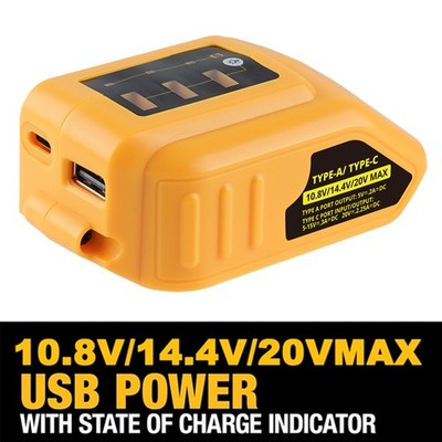 20V Max for Dewalt USB And Type C Power Source Battery Charger Adapter DCB094k