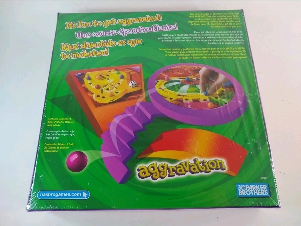 Aggravation COMPLETO Milton Bradley 2009 Clásico Mármol Carrera Familia Niños Foto 2 de 4