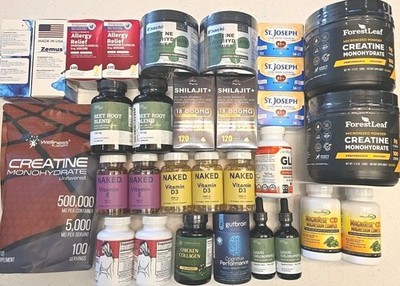 Huge Wholesale Lot Of 30 Assorted Vitamins & Supplements NEW & Sealed 03/2027+