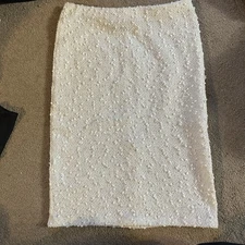 VOOM by Joy Han White Sequin Knit Skirt Women’s M Textured Party Holiday Y2K 