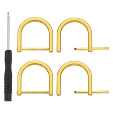 4Pcs 1 Inch D-Rings Screw in Shackle Horseshoe U Shape D Rings, Gold