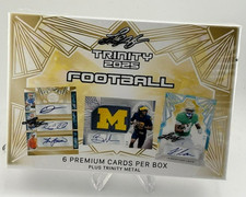 2025 LEAF TRINITY FOOTBALL FACTORY SEALED HOBBY BOX -  6 PREMIUM HITS A1 NFL
