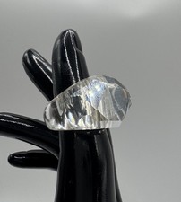 Swarovski Nirvana Crystal Ring Clear Faceted Dome Size 52 US 6 Statement Rare