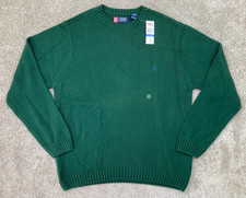 Chaps Sweater Mens Extra Large Green Heavy Cable Knit Pullover - New MSRP 59.50