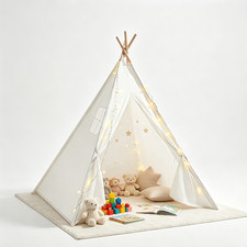 Kids Playhouse Tent with Lights Mat 120Lx120Wx140Hfor 1 3 Kids Birthday Gift