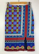 Anthropologie Maeve Colorful Pattern Tearoom Pencil Skirt, Women XS Lined Skirt